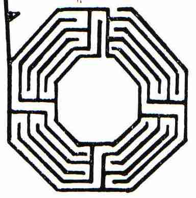 Fig. ra5: Rome Palatine
An octagonal labyrinth, to walk in.