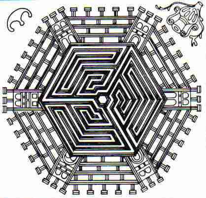 Fig. ra7: Srbija
A 6 sided labyrinth in 3 sections with no entrance and exit.