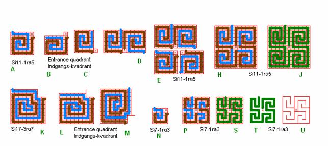 Fig. ra18: roma-alger labyrinth system, entrance quadrant