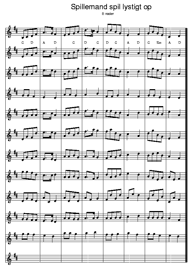 Yule Tree, music notes Bb2; CLICK TO MAIN PAGE