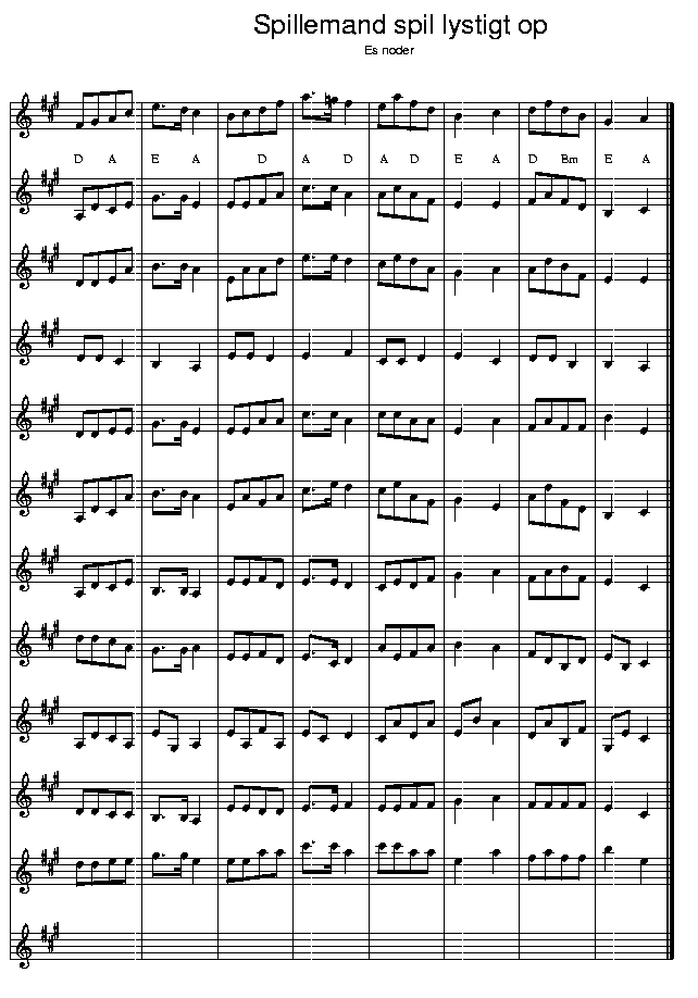 Yule Tree, music notes Eb2; CLICK TO MAIN PAGE