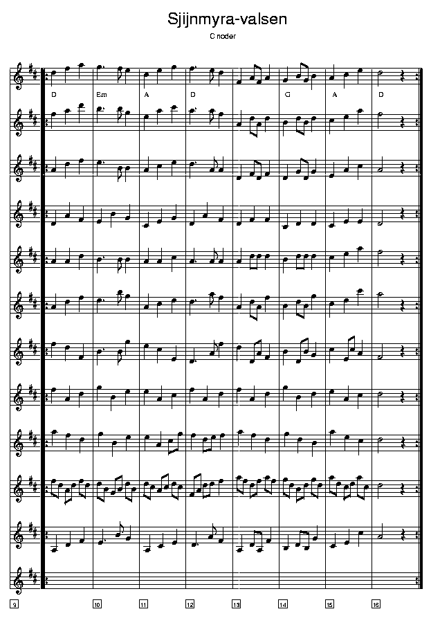 Sjijnmyravalsen music notes C2; CLICK TO MAIN PAGE