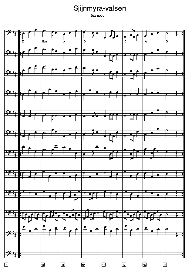 Sjijnmyravalsen music notes bass2; CLICK TO MAIN PAGE