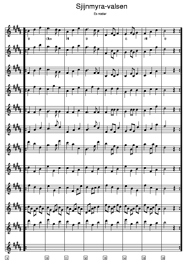 Sjijnmyravalsen music notes Eb2; CLICK TO MAIN PAGE