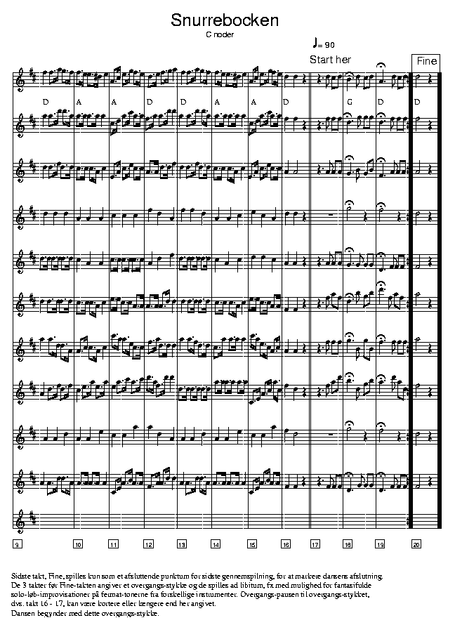 Snurrebocken music notes C2; CLICK TO MAIN PAGE