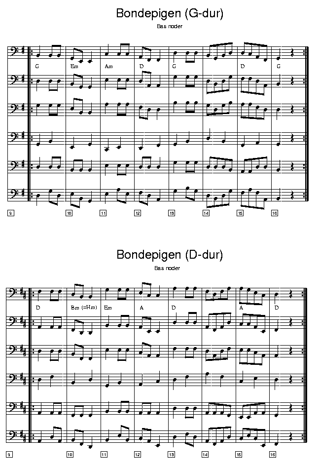 Bondepigen, music notes bass2; CLICK TO MAIN PAGE