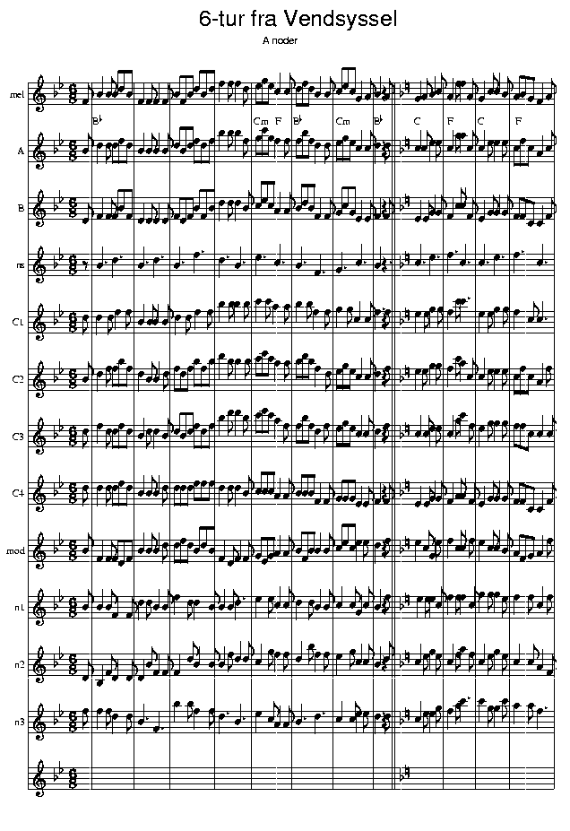 Sekstur, music notes A1; CLICK TO MAIN PAGE