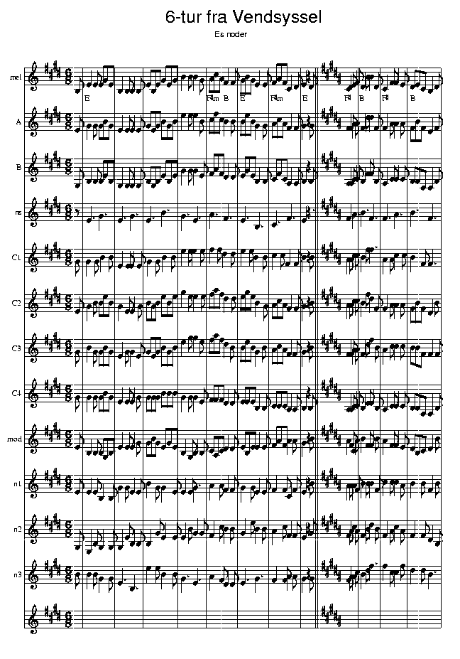 Sekstur, music notes Eb1; CLICK TO MAIN PAGE