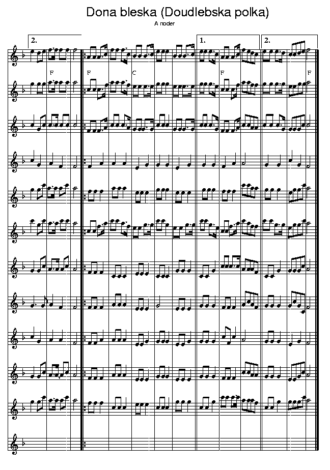 Doudlebska Polka, music notes A2; CLICK TO MAIN PAGE
