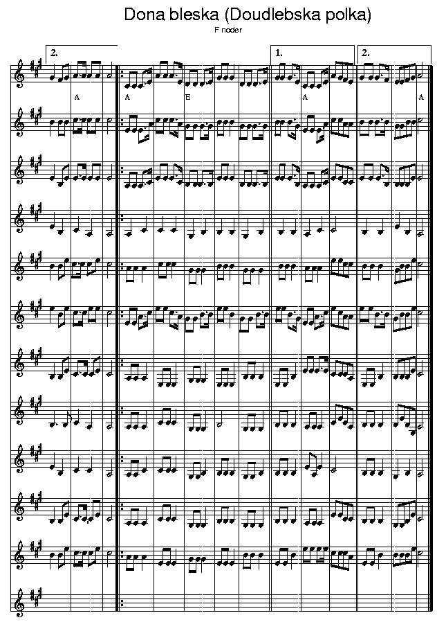 Doudlebska Polka, music notes F2; CLICK TO MAIN PAGE