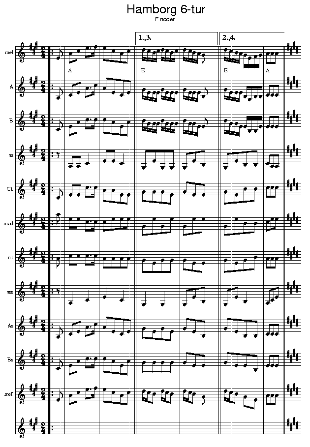 Hamborg 6-tur, music notes F1; CLICK TO MAIN PAGE