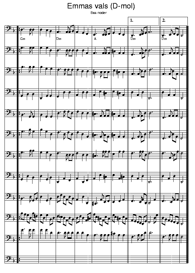 Emmas vals, music notes bass2; CLICK TO MAIN PAGE