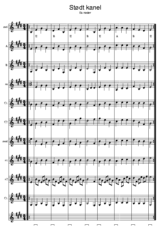 Stdt kanel, music notes Eb1; CLICK TO MAIN PAGE