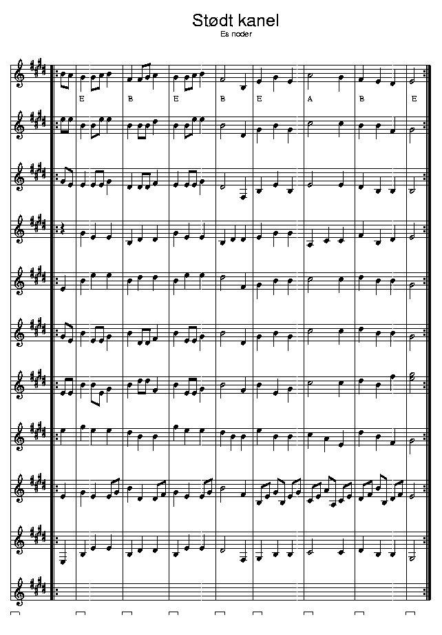Stdt kanel, music notes Eb2; CLICK TO MAIN PAGE